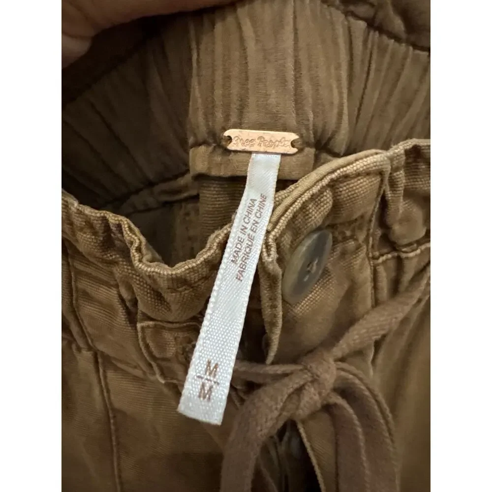 Free People Margate Pleated Trousers Tamarind Brown Size Med High Rise Boho